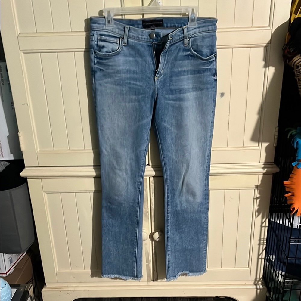 Los Angeles Denim Co. Olivia Full Rise Frayed Ankle Jeans